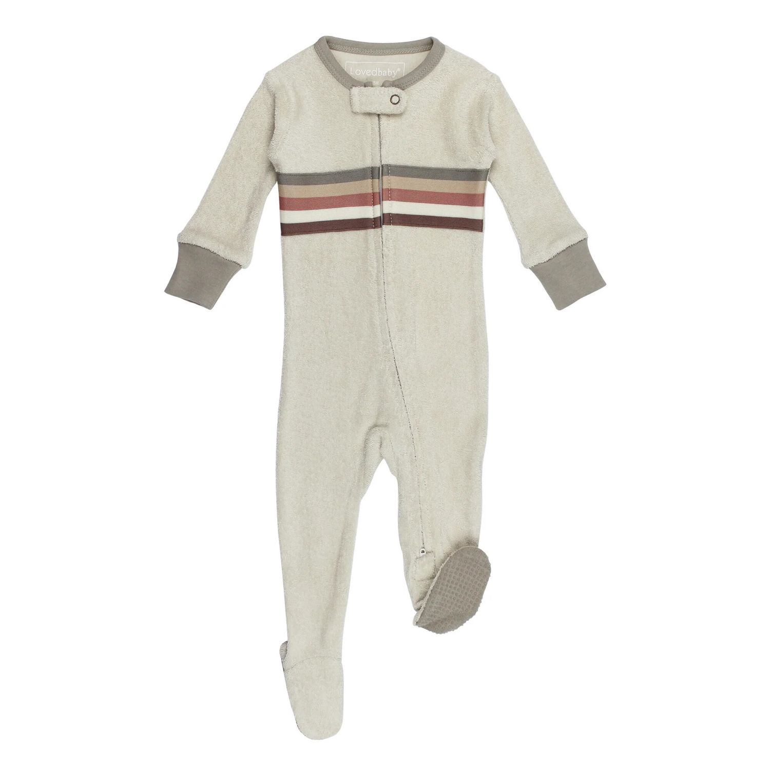 Organic Terry Cloth 2-Way Zipper Footie Size 3-6m in Neutrals