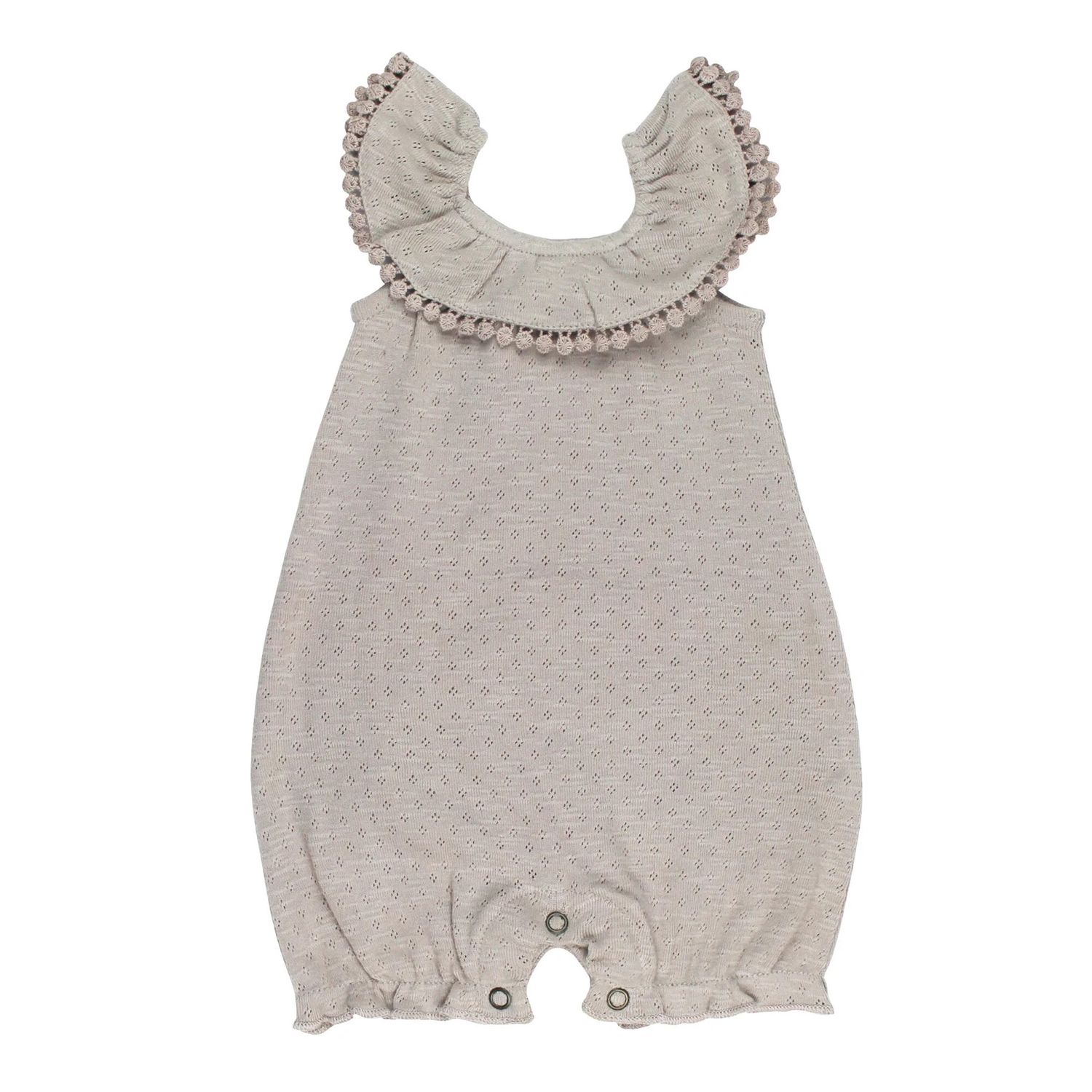 Organic Pointelle Bubble Romper Size 12-18m in Cloud