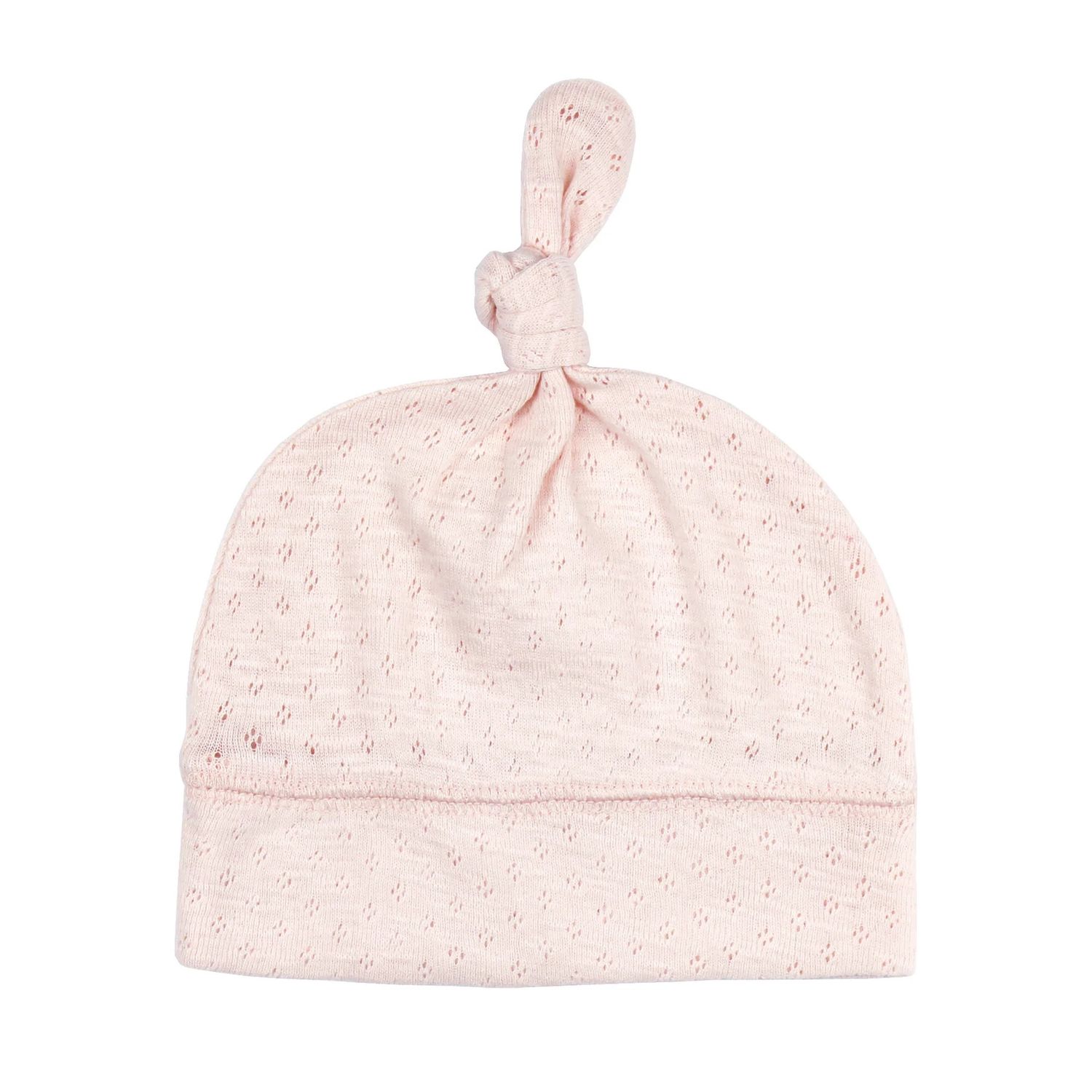 Pointelle Organic Knotted Hat Size 3-6m in Cotton Candy