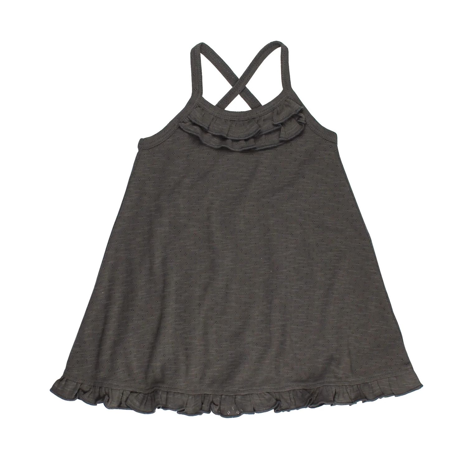 Kids' Organic Pointelle Twirl Dress Size 3T in Feather