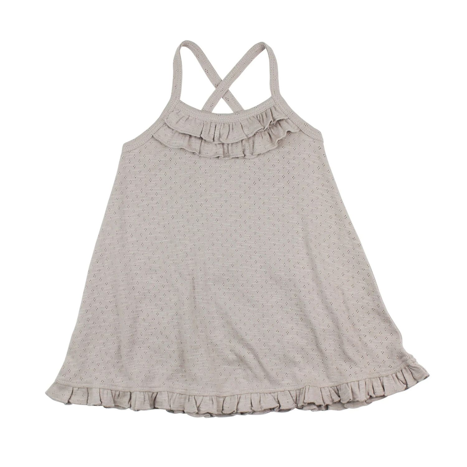 Kids' Organic Pointelle Twirl Dress Size 3T in Cloud