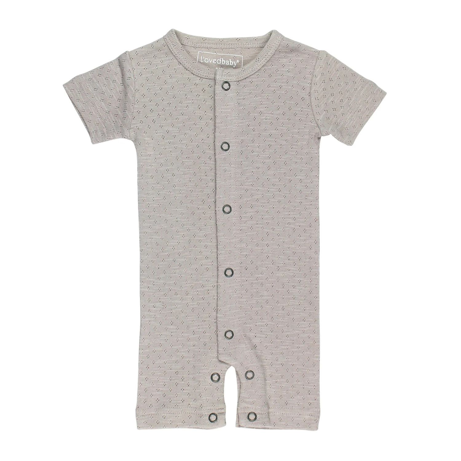 Organic Pointelle S/Sleeve Romper Size 0-3m in Cloud