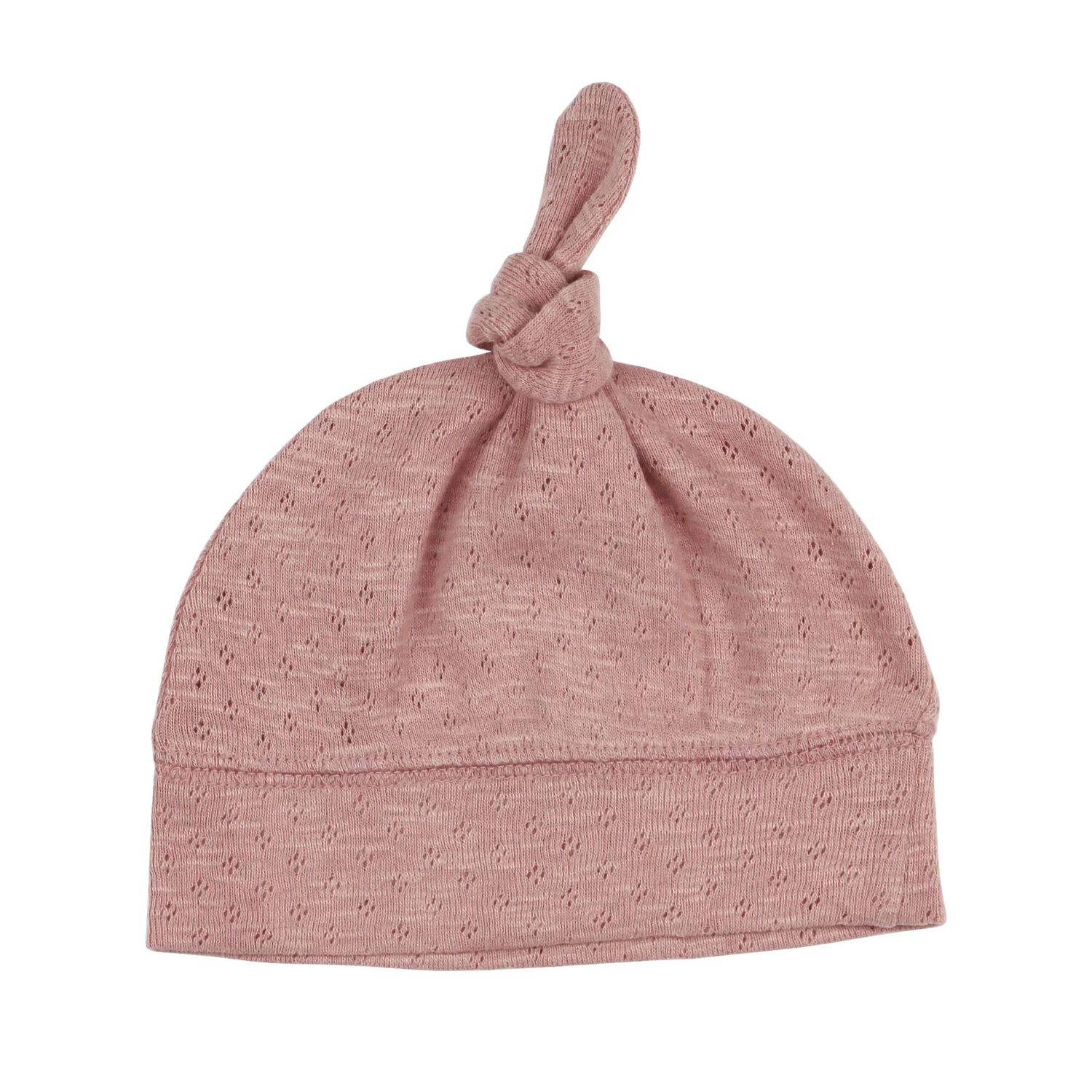 Pointelle Organic Knotted Hat Size 6-9m in Taffy