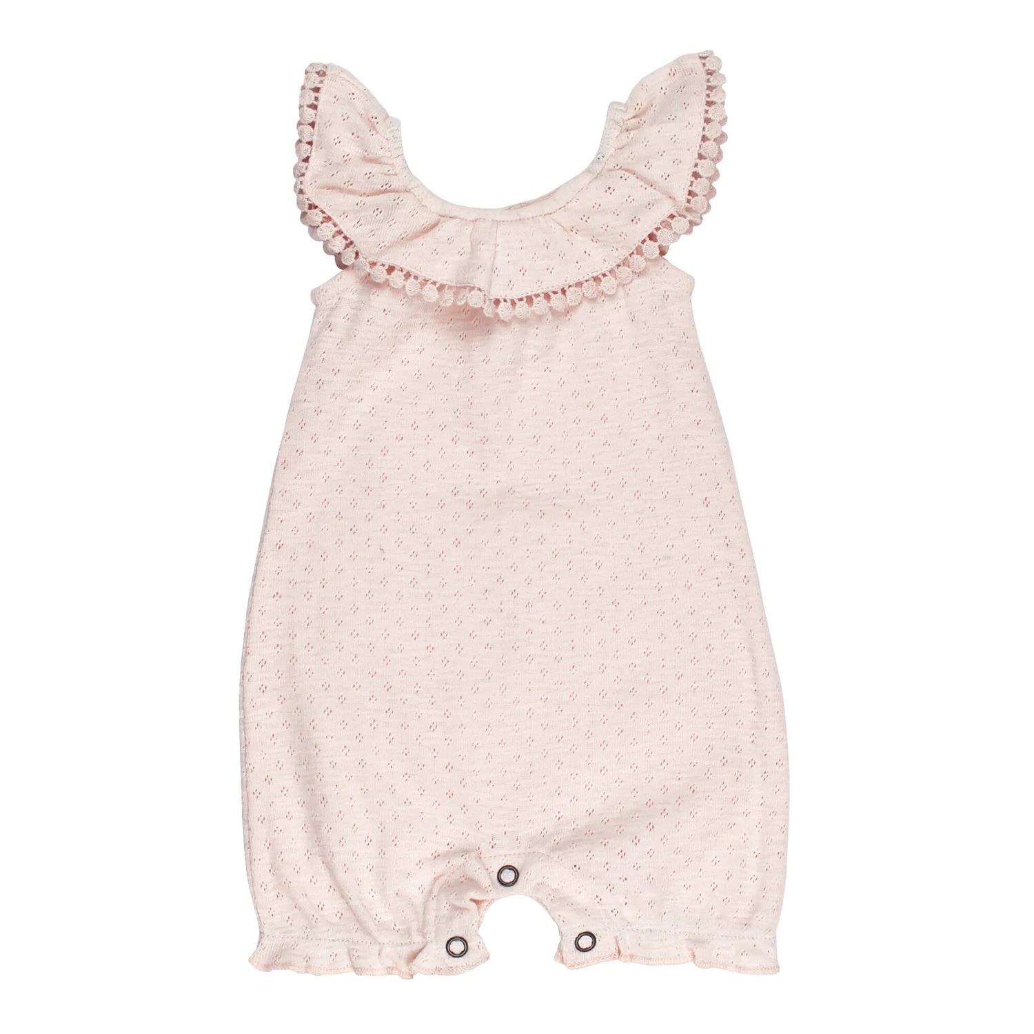 Organic Pointelle Bubble Romper Size 9-12m in Cotton Candy