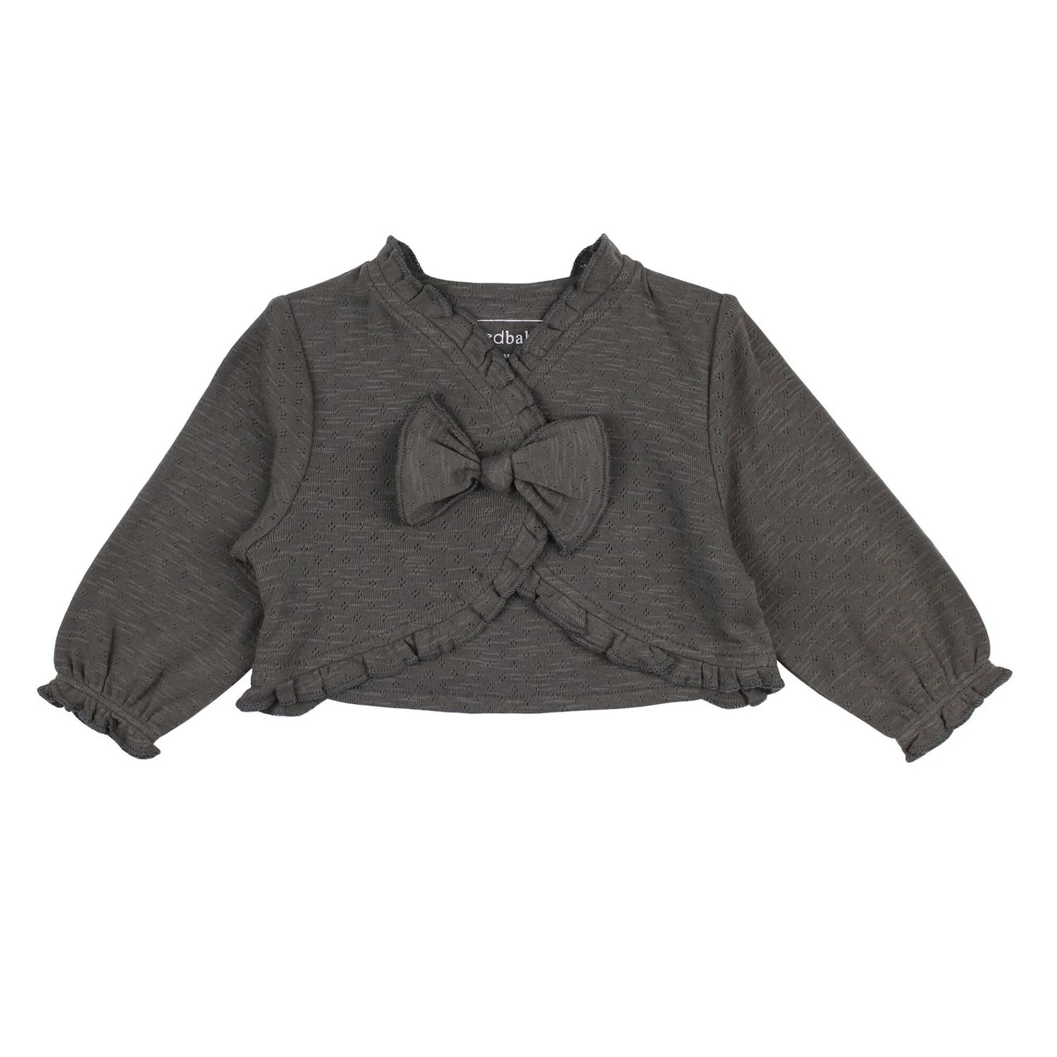 Kids' Organic Pointelle Ruffle Sweater Size 4T in Feather