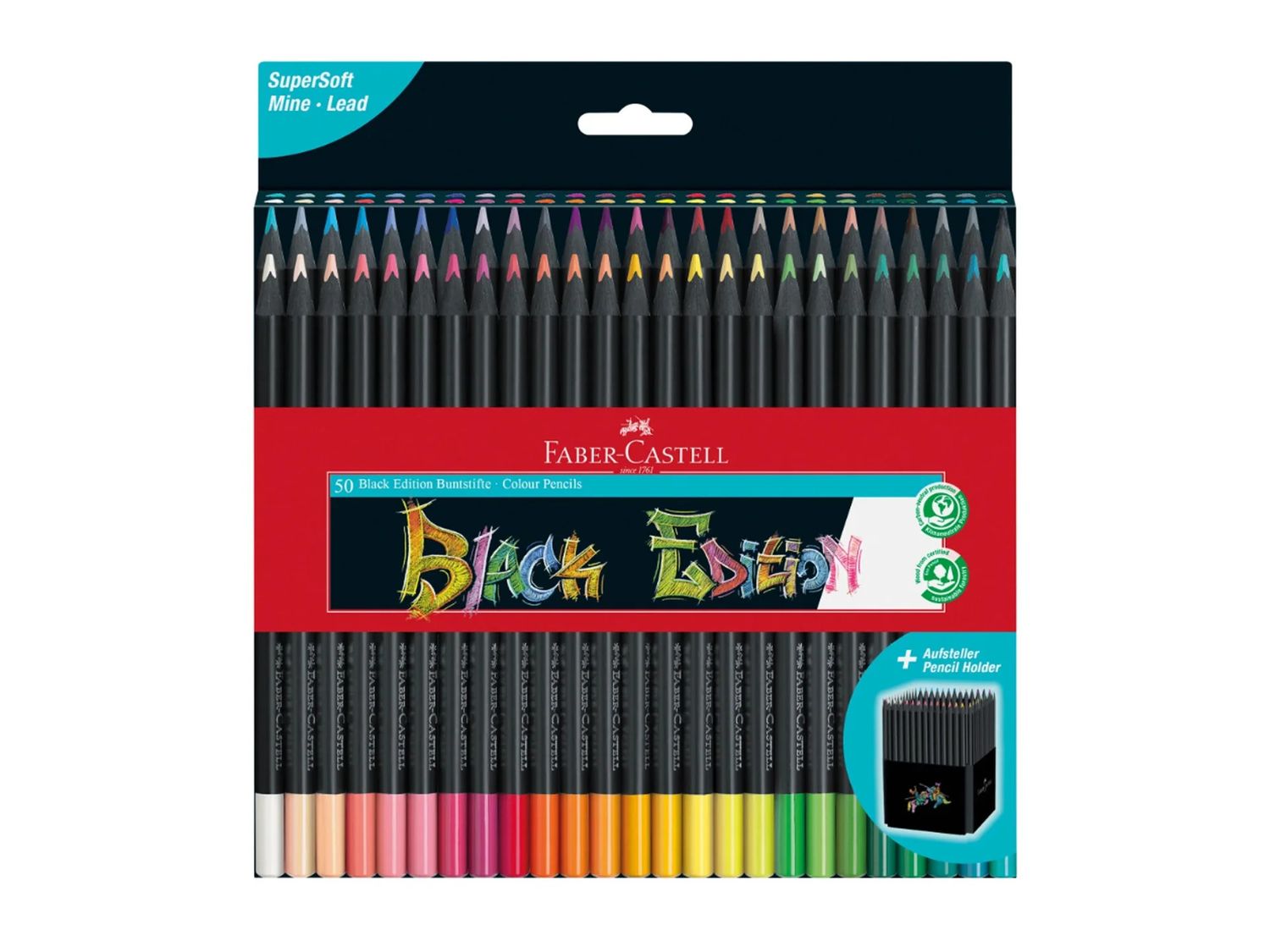 Faber-Castell Black Edition: Colored Pencils 50 Count