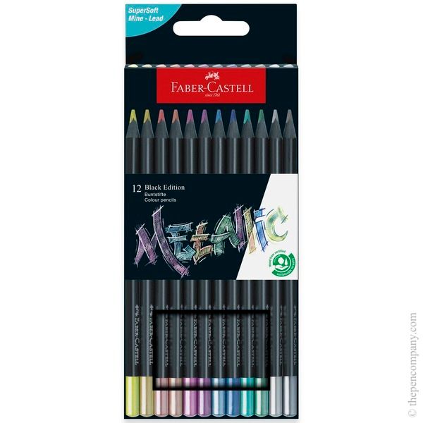 Faber-Castell Black Edition Metallic: Colored Pencils 12 Count