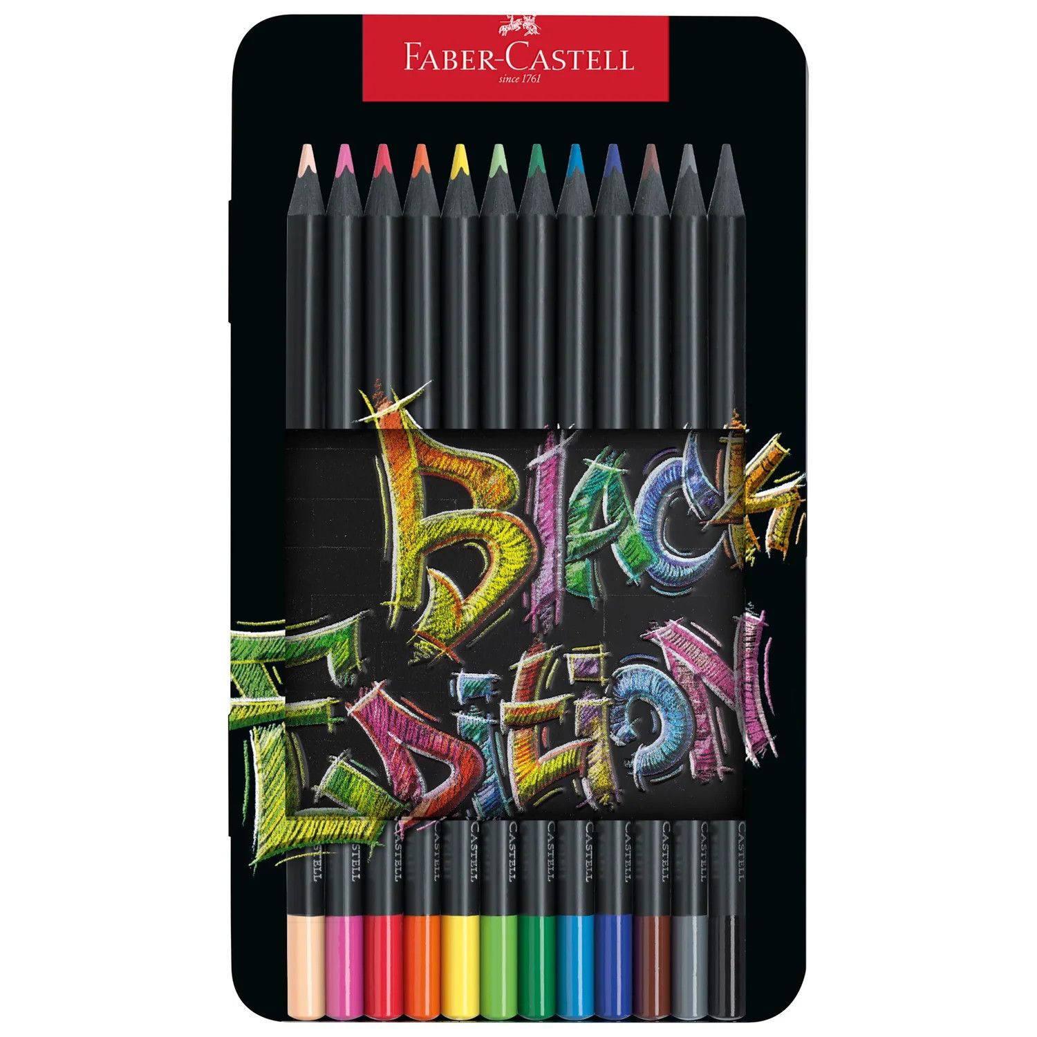 Faber-Castell Black Edition: Gift Tin Colored Pencils 12 Count