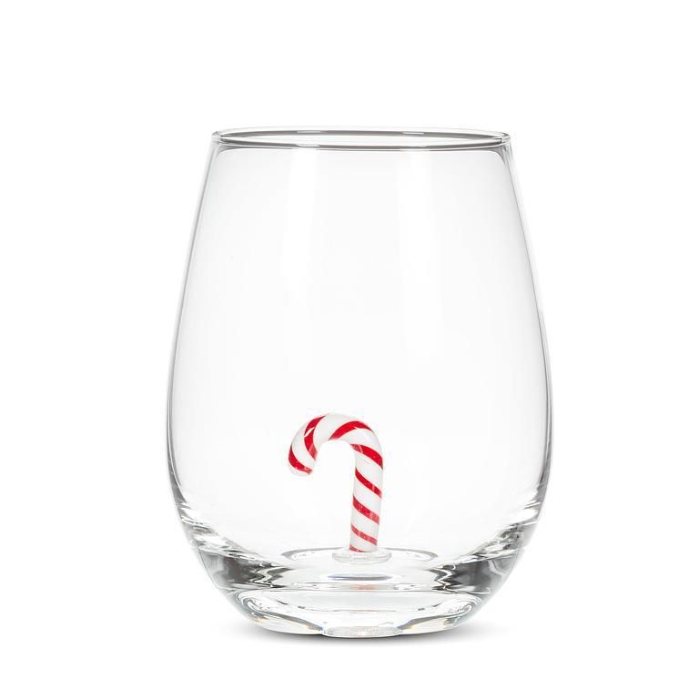 Candy Cane Icon Stemless Wine Glass 20oz