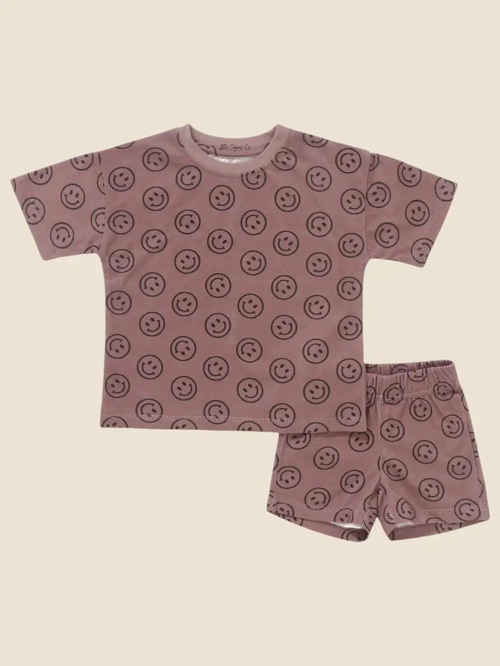 Emoji/Smiley Face Short Sleeve Lounge Set - , Size: 6-12 month
