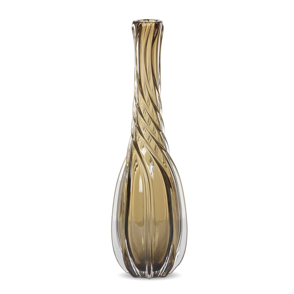 Twirl Glass Vase - Amber - Large