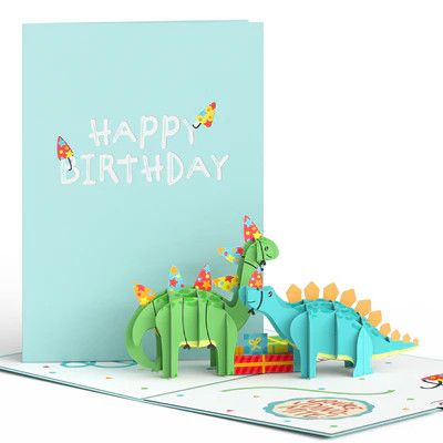 Love Pop Happy Birthday Stegosaurus Card
