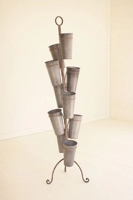 Metal French Pot Flower Tower