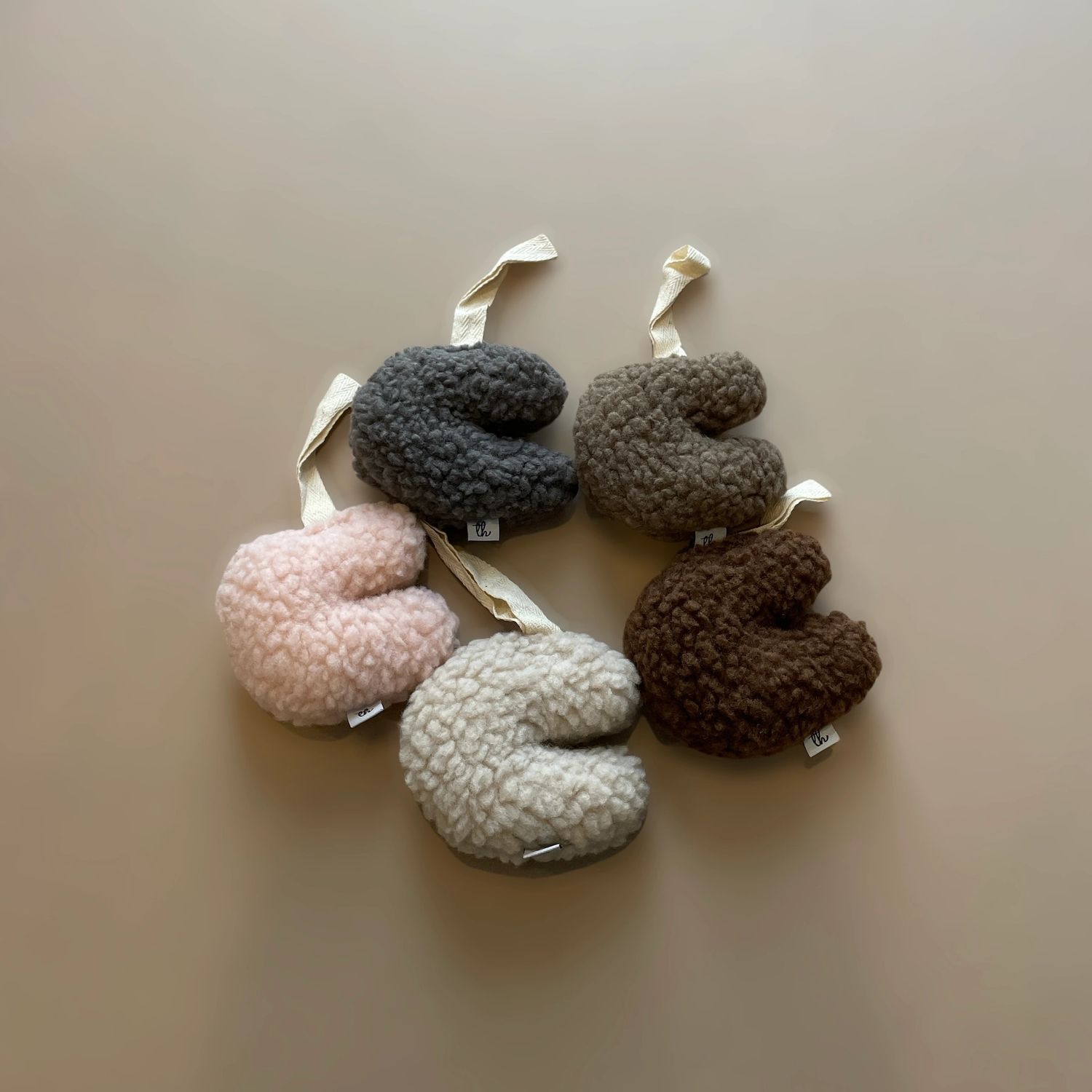 Plush Moon Pacifier Holder - Brown