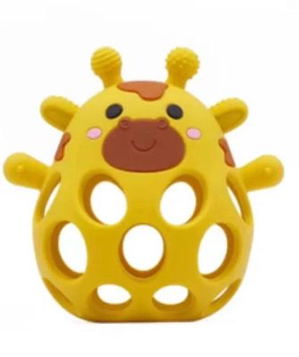 Silicone 3D Giraffe Silicone Teether - Mustard