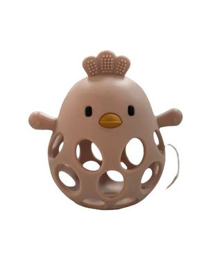 Silicone 3D Chicken Teether -  Misty Rose
