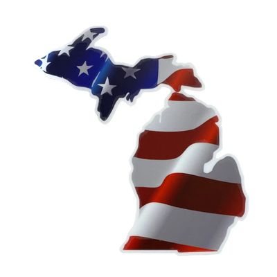 Michigan American Flag- Decal