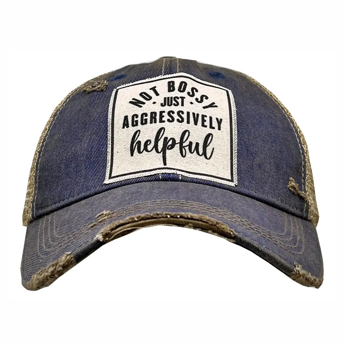"Not Bossy Just Aggressively Helpful" Trucker Hat - Blue