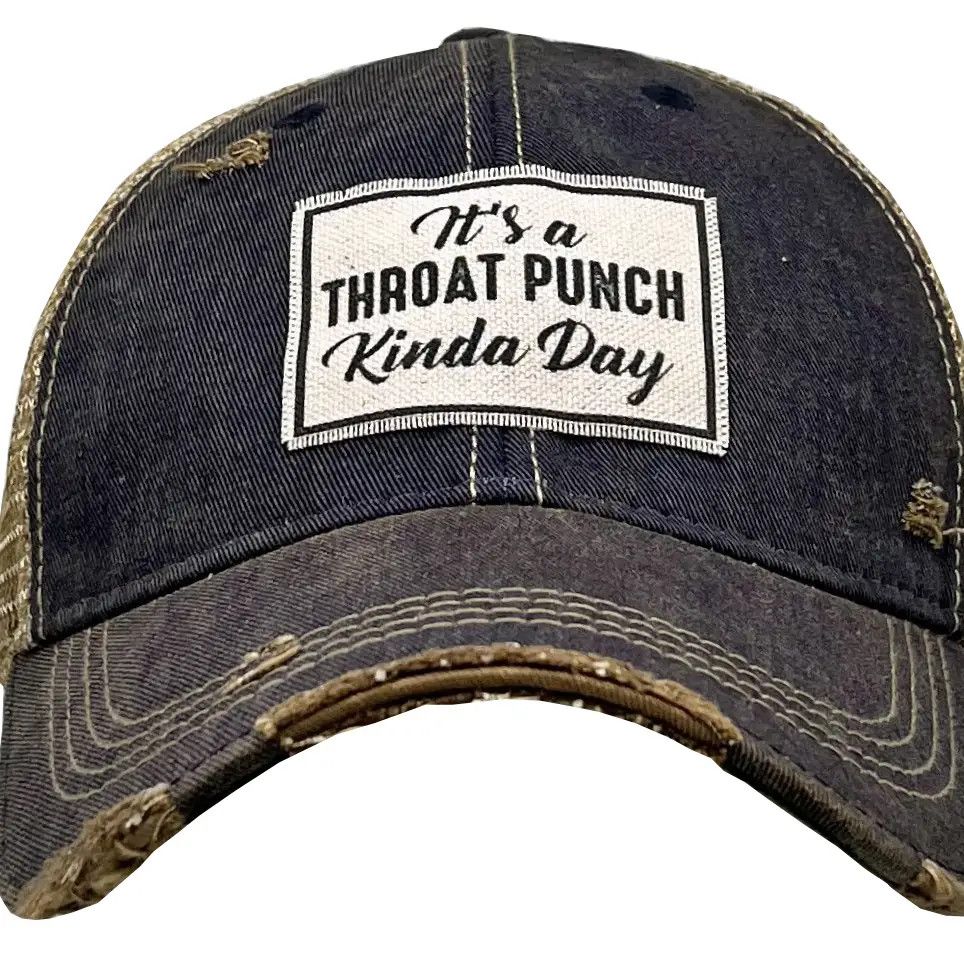 "It's A Throat Punch Kinda Day" Trucker Hat - Blue