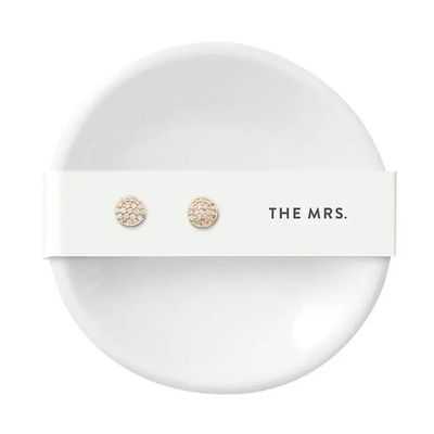 Ceramic Ring Dish &amp; Earrings - the Mrs