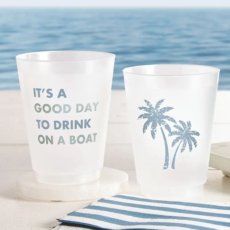 Face To Face Frost Cups - Palm Tree - Set of 8
