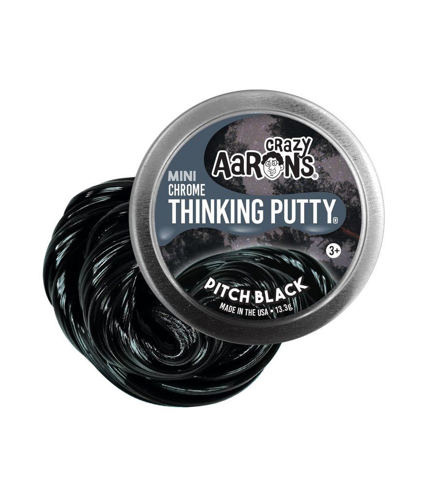 Crazy Aaron's 2" Mini Tins - , Type: Thinking Putty -, Color: Chrome - Pitch Black