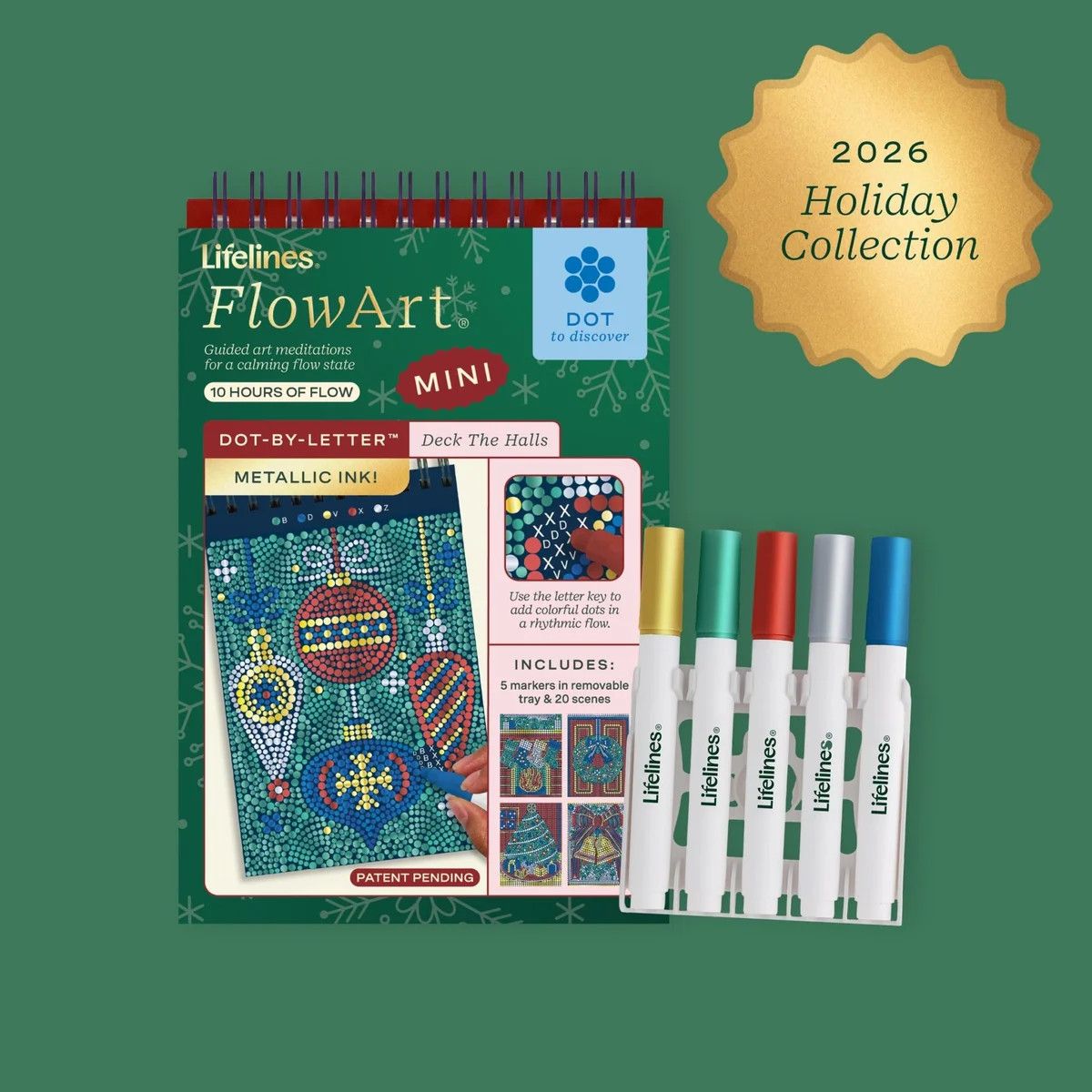 FlowArt Holiday Mini - Dot By Letter -, Type: Deck The Halls (Metallic Ink)