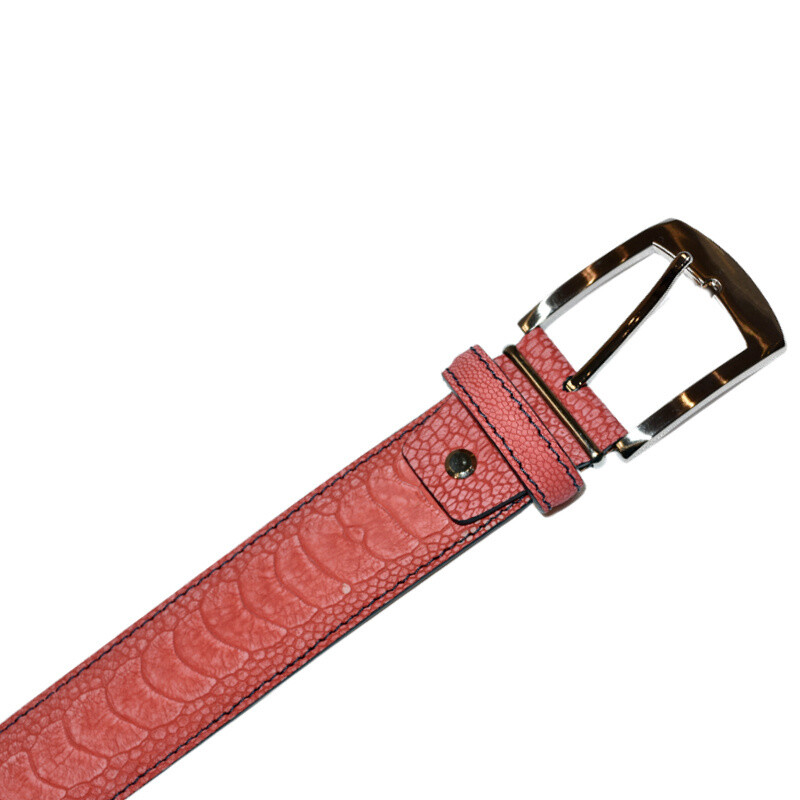 BORESSI OSTRICH BELT, Color: RED, Size: 44
