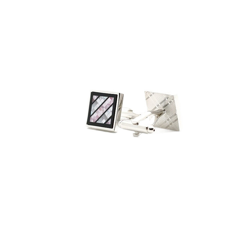 BORESSI CUFFLINKS, Color: ABALONE/ONYX, Size: OS