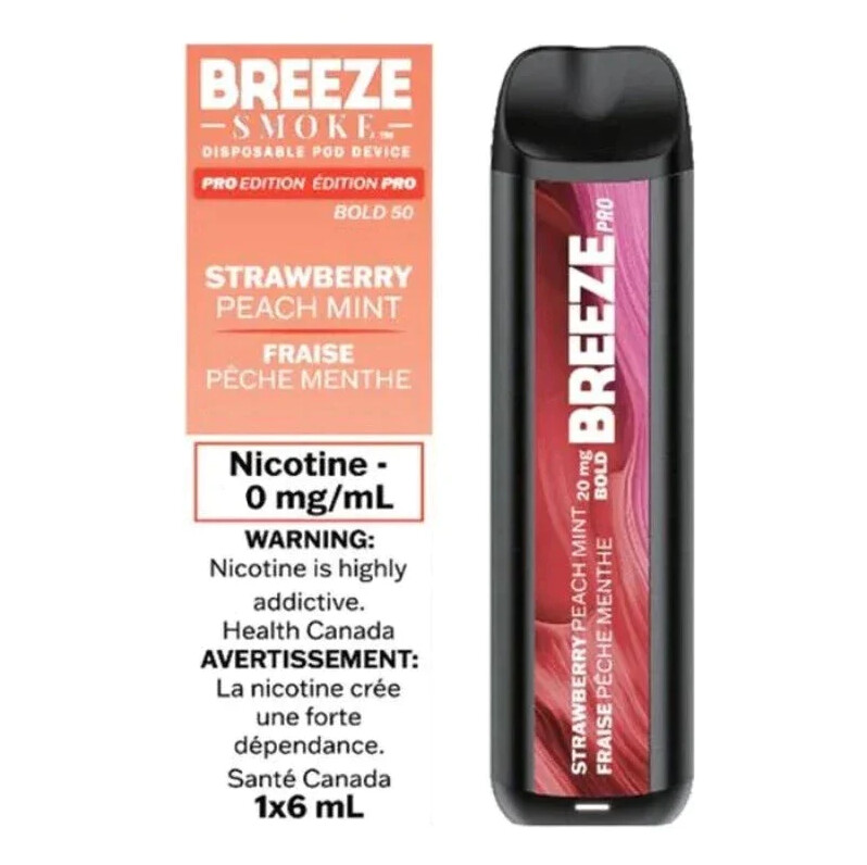 Breeze Pro 2000 Zero Nic - Strawberry Peach Mint