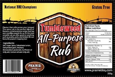 Prairie Smoke & Spice BBQ - Tumbleweed All-Purpose Rub 350g