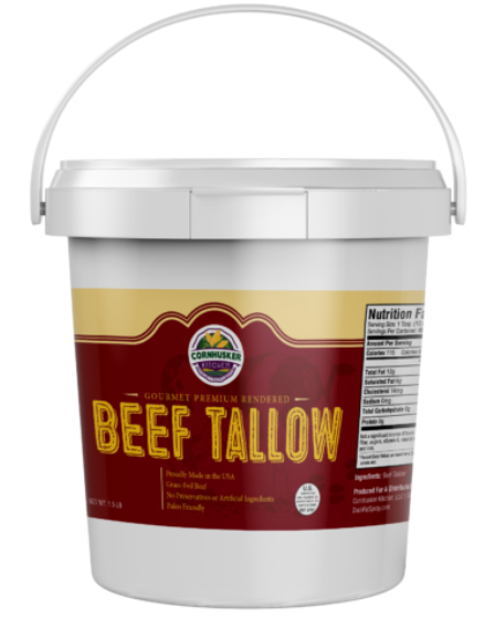 Premium Rendered Beef Tallow 1.5lb tub