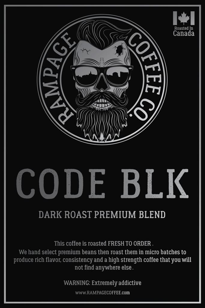 Rampage Coffee Code Blk WHOLE BEAN Coffee (Dark Roast) 360g
