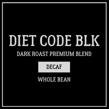 Rampage Coffee Diet Code Blk WHOLE BEAN (Dark Roast Decaf)360g