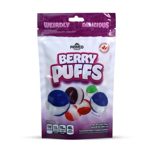 Primed Warrior Berry Puffs Freeze Dried Candy