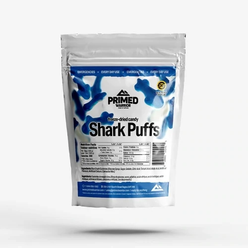Primed Warrior Shark Puffs Freeze Dried Candy