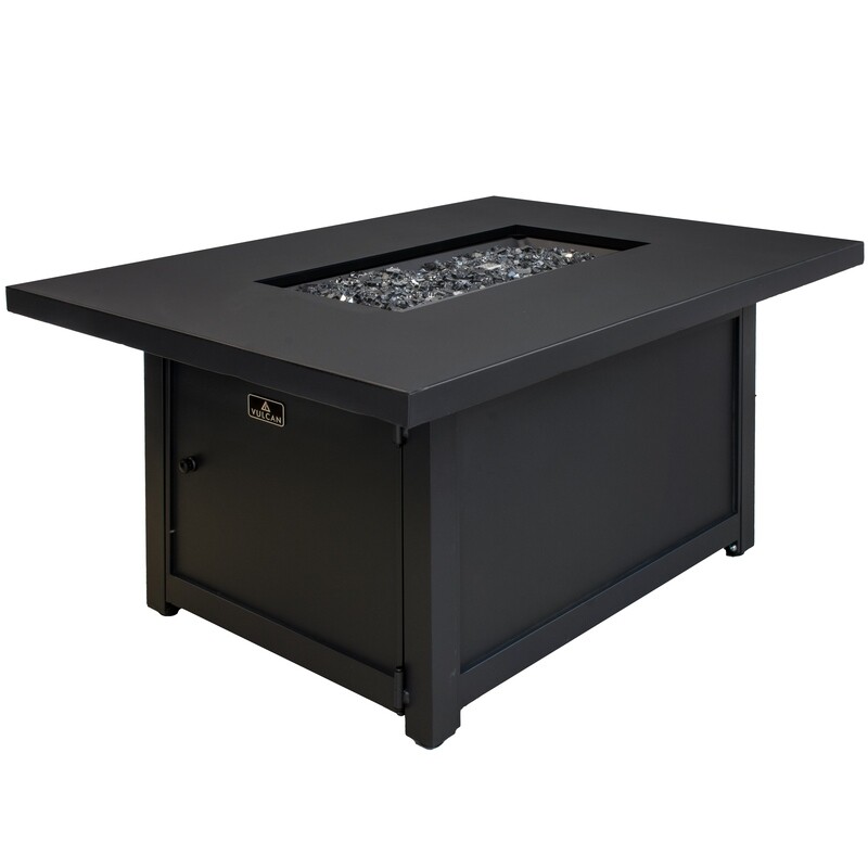 Carole Rectangle Fire Table - Carbon Black