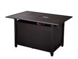 Gale Rectangle Slated Fire Table - Carbon Black