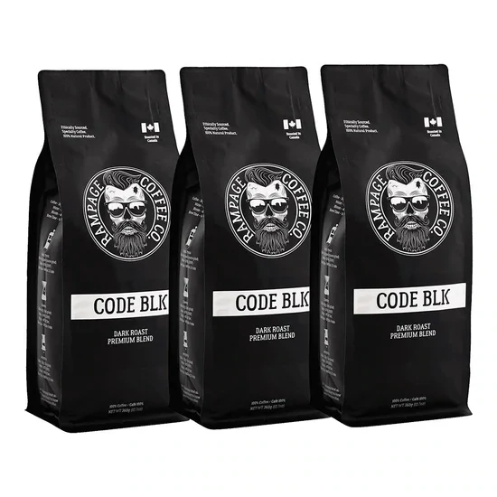 Rampage Coffee Code Blk GROUND (Dark Roast) 340g Bag