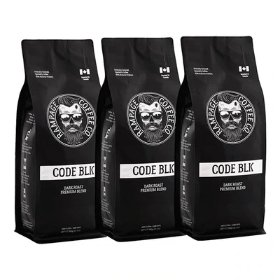Rampage Coffee Code Blk GROUND (Dark Roast) 360g Bag