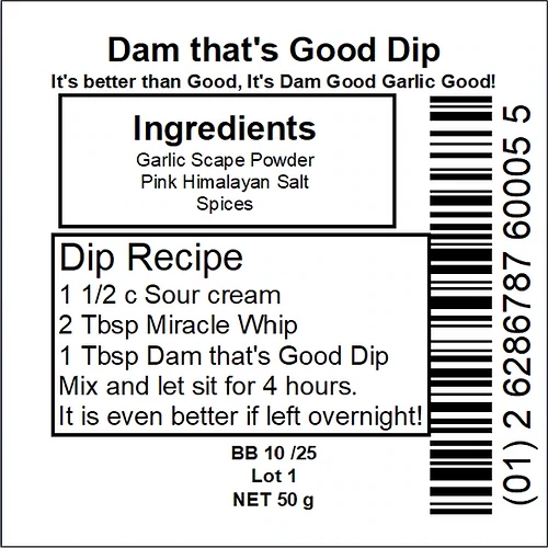 Dam Good Garlic Dip Mix Regular