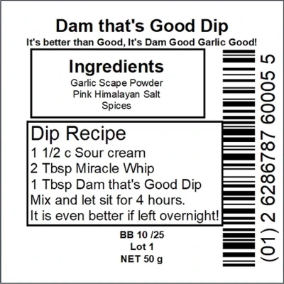 Dam Good Garlic Dip Mix Regular