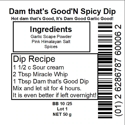 Dam Good Garlic Dip Mix Spicy