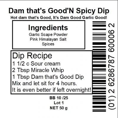 Dam Good Garlic Dip Mix Spicy