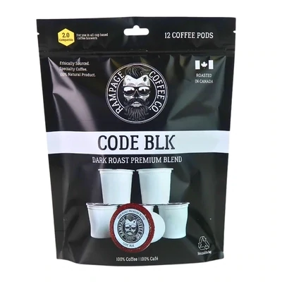 Rampage Coffee Pods 12 pk Code Black Dark Roast