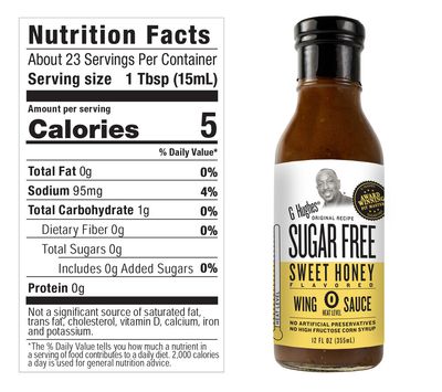 G Hughes Sweet Honey Sugar Free Wing Sauce