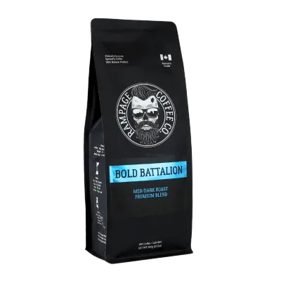 Rampage Bold Battalion Med-Dark Roast Premium Whole Been Coffee