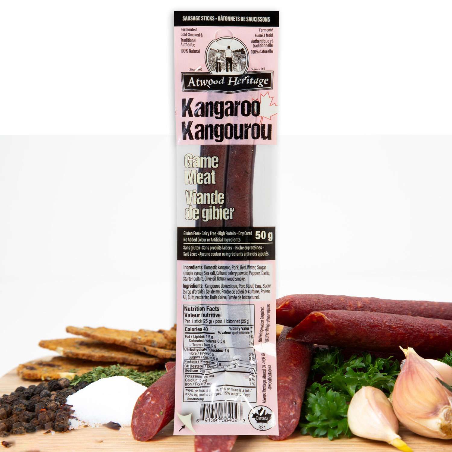 Atwood Sausage Snacks 2pc Kangaroo