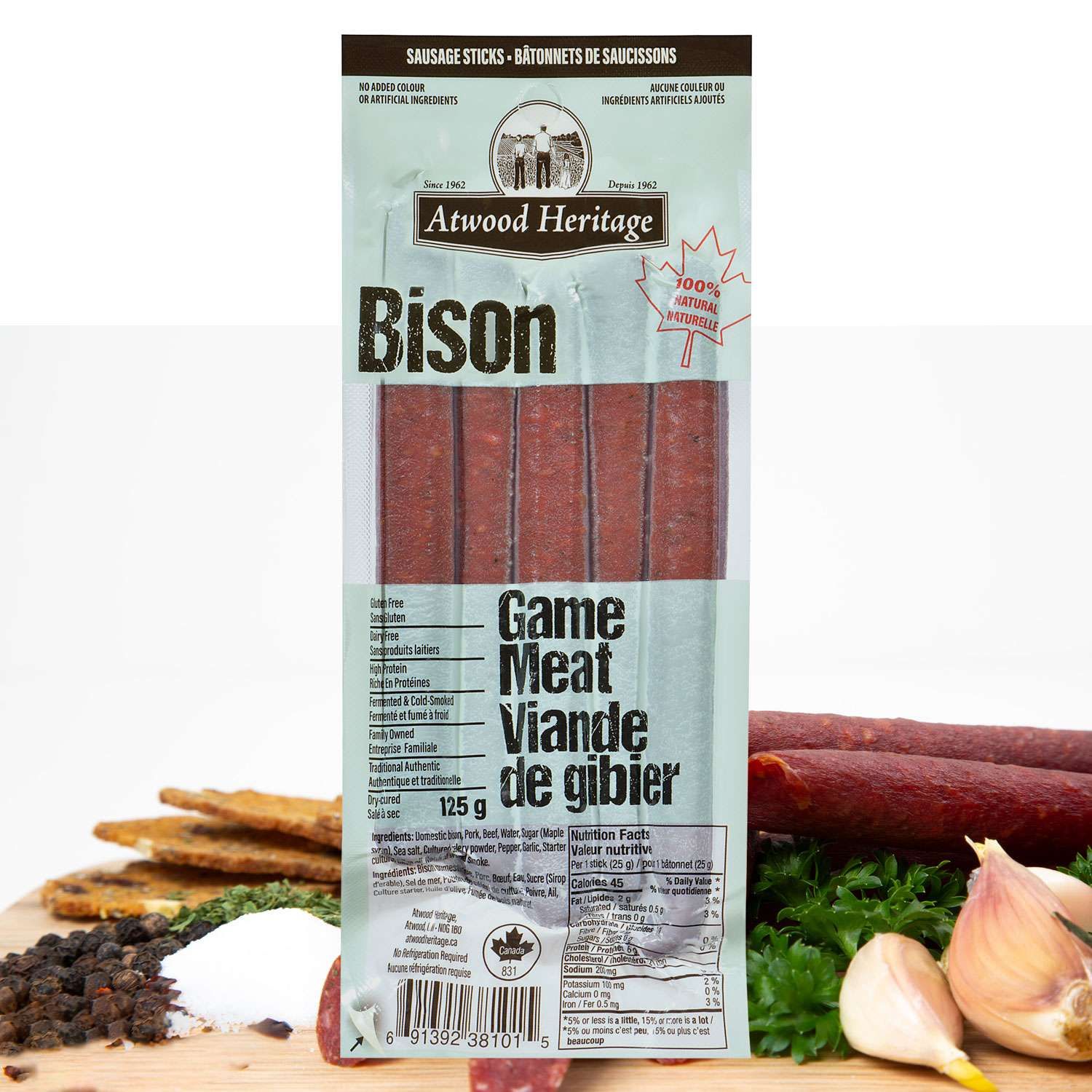 Atwood Heritage Sausage Snacks 5pc Bison
