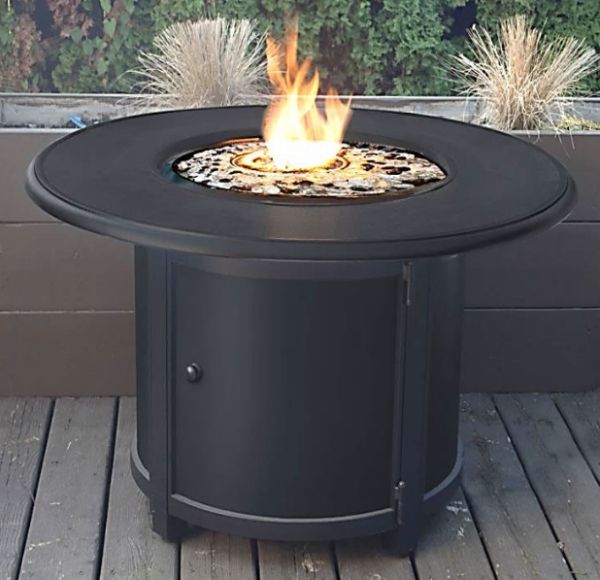 Round Fire Table - Carbon Black 42x24.5"